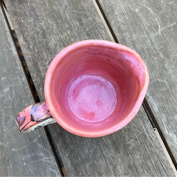 Studio Pottery Floral Pink Dipped Glazed Mini Pitcher Artist Signed - Picture 5 of 9